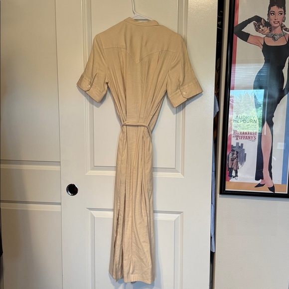 Rag & Bone Selma Midi Shirt Dress in Khaki Tan Size Large - Picture 11 of 16